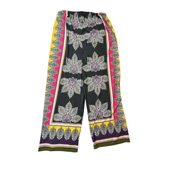 Melissa Paige Boho Palazzo Pants 1X Floral Paisley Stretchy - Picture 2 of 8